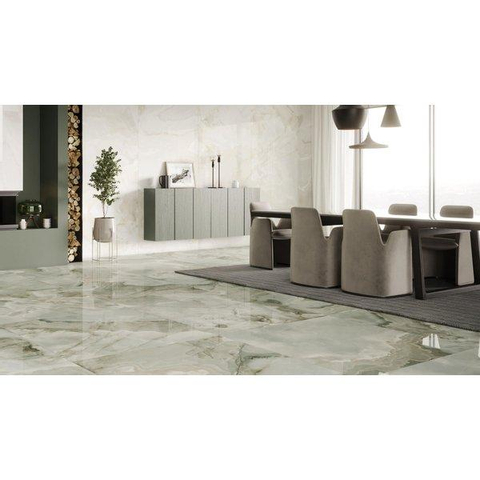ÉCHANTILLON Ceralto Alabro Vein carrelage sol et mur 60X120cm rectifié Jade Brillant SW912359
