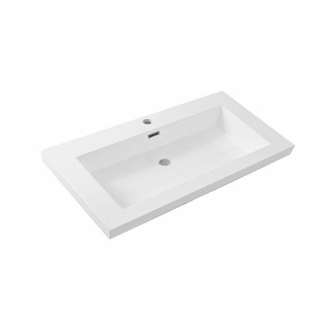 Wiesbaden Vision lavabo - 80x46x16cm - 1 trou de robinet - blanc brillant SW95820