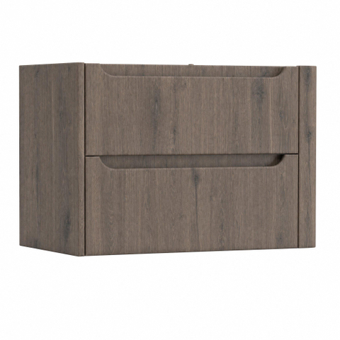 H&R Badmeubelen Juice Meuble sous lavabo - 80x45x50cm - coin droit arrondi - 2 tiroirs - poignée intégrée - chêne Tucson SW1488958