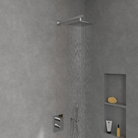 Villeroy & Boch Universal Showers pomme de douche de tête - 20cm - carré - chrome SW974334