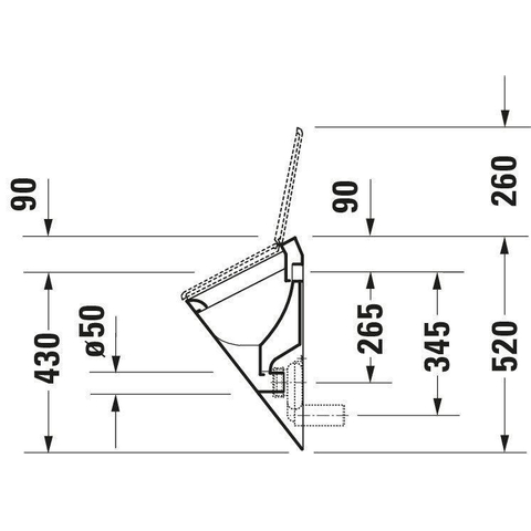 Duravit Starck Urinoir - voor deksel - wit 0299649