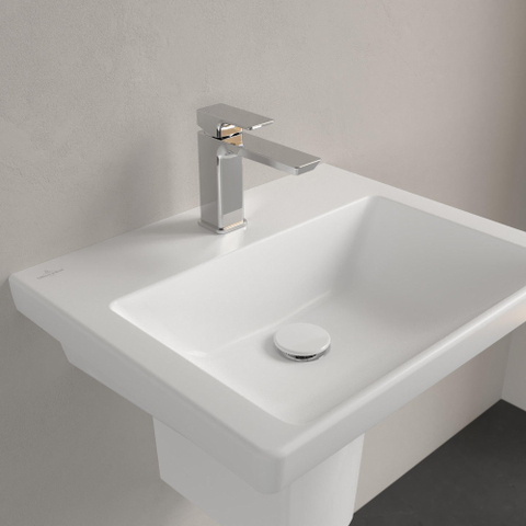 Villeroy & Boch Subway 3.0 Lavabo - 550 x 440 x 165 mat stone white (blanc) CeramicPlus - sans trop-plein SW701042