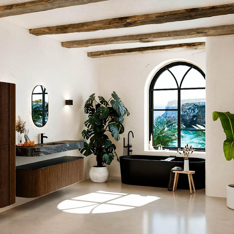 MONDIAZ THOR-DLUX 160cm meuble de salle de bains arrondi gauche + droite couleur Walnut avec 1 tiroir et 2 portes. Vasque suspendue CLOUD Milieu 1 trou de robinet couleur Lava. SW1465021