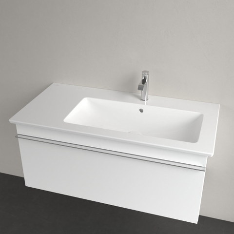 Villeroy & Boch Venticello Lavabo pour meuble avec lavabo droite 100x50cm avec 1 trou pour robinetterie (et 2 trous perçables) avec trop plein ceramic+ blanc 1025133