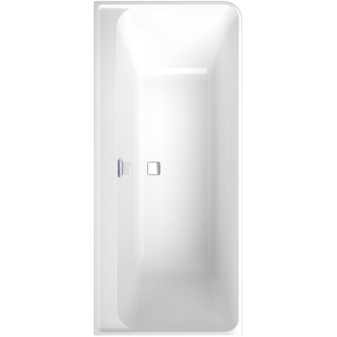 Villeroy & Boch Collaro bain d'angle semi-autoportant - 180x80cm - rectangulaire angle gauche trop-plein chromé Acrylique Blanc Brillant SW354246