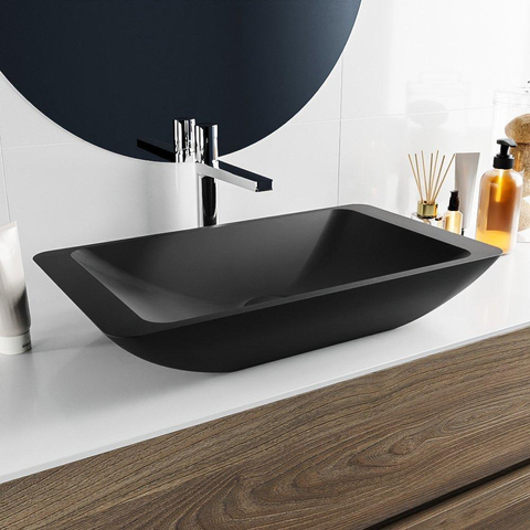 Mondiaz Topi Waskom - 59.5x34.5x10cm - rechthoek - opbouw - Solid Surface Urban SW643604