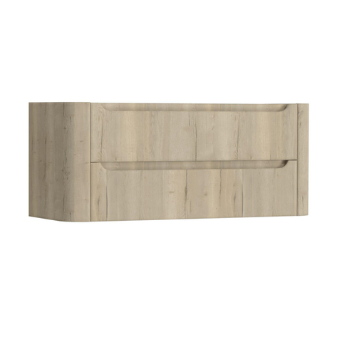 H&R Badmeubelen Juice Meuble sous lavabo - 120x45x50cm - coins arrondis - 2 tiroirs - poignée intégrée - chêne français SW1489811