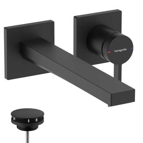 Hansgrohe Tecturis E Eengreeps wastafelkraan - inbouw - voor wandmontage - met uitloop 22 - 5 cm - mat zwart SW918486