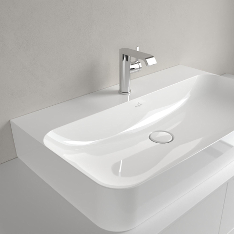 Villeroy & Boch Finion Lavabo - 800 x 470 x 165 mm - Blanc Alpin CeramicPlus - sans trop-plein - meulé SW106486