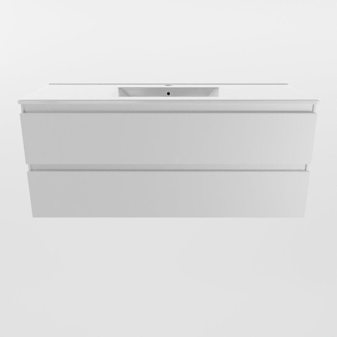 Mondiaz Aivy badmeubelset - 120x45x50cm - 1 kraangat - 1 wasbak talc Keramiek - Midden - 2 lades - Met spiegelkast - MDF Talc SW892474