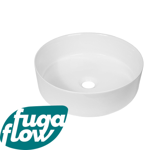 FugaFlow Efficiente Arredo Opbouwwaskom - 36x36x12cm - zonder overloop - rond - keramiek - glans wit SW1123750
