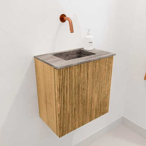 Mondiaz JOYA-DLUX 40cm toiletmeubel - kleur Oak - Wastafel FAYE positie Midden Zonder kraangat kleur Oza. SW1424067