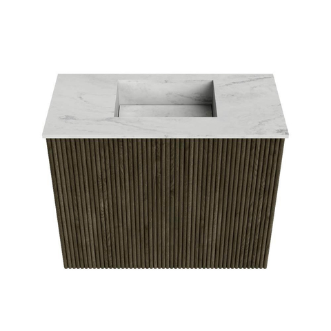 Mondiaz JOYA-DLUX Meuble de toilette 50cm - couleur Shadow - Lavabo FAYE position Milieu Sans trou de robinet couleur Opalo. SW1422891