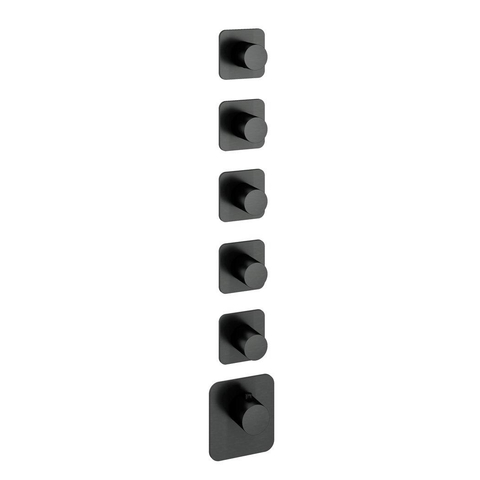 Hotbath Gal Afbouwdeel - voor Highflow Thermostaat - met 5 stopkranen - PVD - geborsteld gunmetal antraciet SW656325