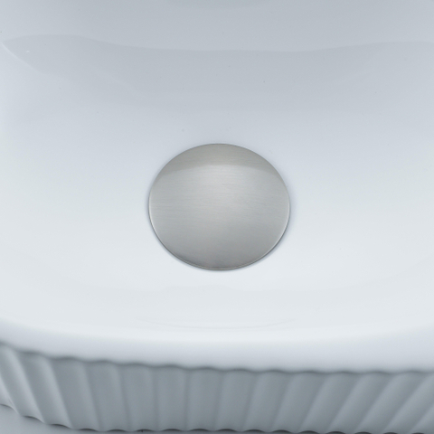 QeramiQ Blend pack lave-mains – demi-rond – 40 x 21,5 x 12 cm – céramique blanc brillant – robinet inox brossé SW1233015