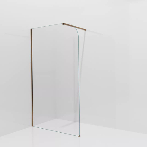 Aqua Vista panneau de verre arrondi séparé - 90x200cm - 8mm - sans jeu de profilés - verre clair SW1245009