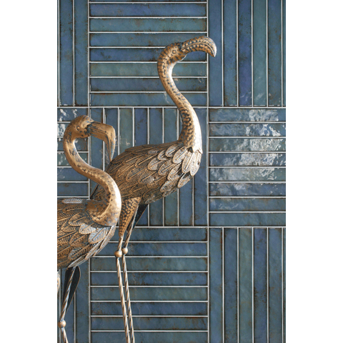 ÉCHANTILLON Terravito Gimare Carreau mural céramique - 35x35cm - 9.2mm - Bleu SW1408447