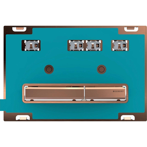 Geberit Sigma50 bedieningsplaat - 2-toets spoeling - rechthoekige knoppen - roodgoud/klant specifiek SW451665