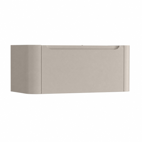 H&R badmeubelen Juice Meuble sous lavabo - 100x45x40cm - coins arrondis - 1 tiroir - poignée intégrée - beige mat SW867476