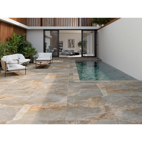 Terravito Hozino dalle de terrasse - 59.2x59.2cm - 20mm - rectifié - gris SW890792