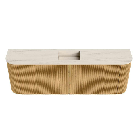 Mondiaz JOYA-DLUX 123.2cm toiletmeubel - ronding links en rechts kleur Oak - Wastafel FAYE positie Midden 1 kraangat kleur Meli. SW1423983