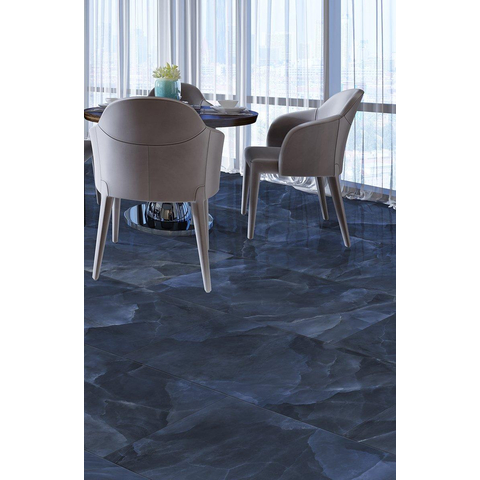 ÉCHANTILLON Terravito Davella carreau mural et de sol - 60x60cm - rectifié - Aspect pierre naturelle - Blue pulido poli (bleu) SW1139110