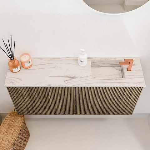 Mondiaz JOYA-DLUX 90cm toiletmeubel - kleur Dusk - Wastafel FAYE positie Rechts 1 kraangat kleur Nata. SW1425909