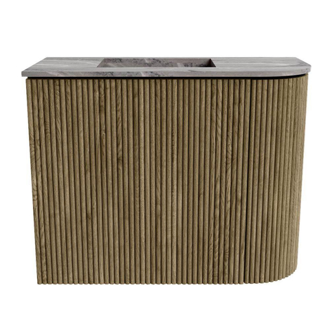 Mondiaz JOYA-DLUX Meuble de salle de bains - 51,6cm - arrondi droit couleur Dusk - Vasque FAYE position Gauche 1 trou de robinet couleur Sombra. SW1426152