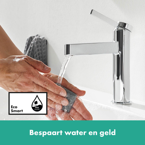Hansgrohe Finoris 1 greeps wastafelkraan - 110 met afvoerplug - hoogglans chroom SW651096