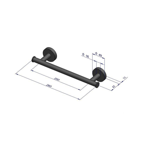 Plieger Como barre porte-serviettes magnétique 260mm noir mat SW375361