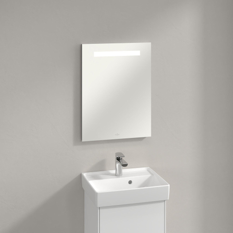 Villeroy & Boch More to see one spiegel - met geïntegreerde led verlichting - 45x60cm - inclusief bevestiging - Glass (glans wit) SW454449