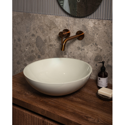 Zeza Element Vasque à poser - 41x41x14cm - solid surface - vert brillant SW1439450