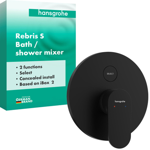 Hansgrohe Rebris S inbouw badmengkraan iBox Universal 2 mat zwart SW1567373