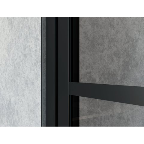 Marenza Bellini Porte de douche - 150x200cm - panneau fixe - lignes de cadre côté extérieur - anti-calcaire - noir mat SW491690