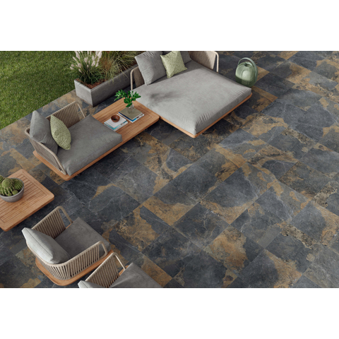 Terravito Hozino dalle de terrasse - 59.2x59.2cm - 20mm - rectifié - noir SW890794