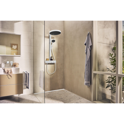 Hansgrohe RainFinity ensemble de douche pluie apparent – thermostatique – douche de tête Ø 36 cm – douchette 2 jets – blanc mat SW918188