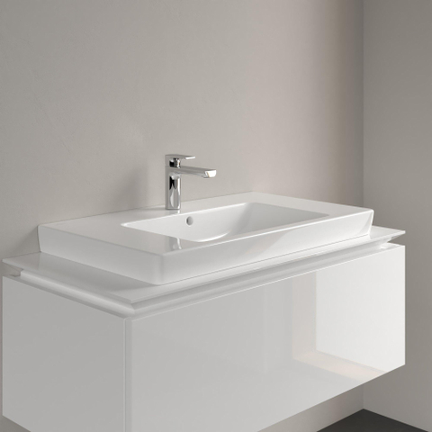 Villeroy & Boch Subway 2.0 meubelwastafel - geslepen - 80x47cm - met kraangat - met overloop CeramicPlus - White Alpine (glans wit) 1025017