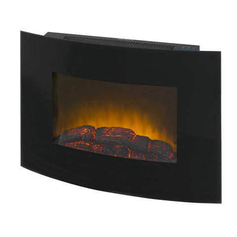Eurom siena mood fireplace wall 1800watt metal glass black SW486937