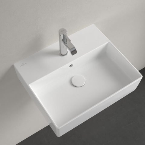 Villeroy & Boch memento 2.0 wastafel - 50x42cm - met overloop - 1 kraangat - White Alpine (glans wit) SW354332
