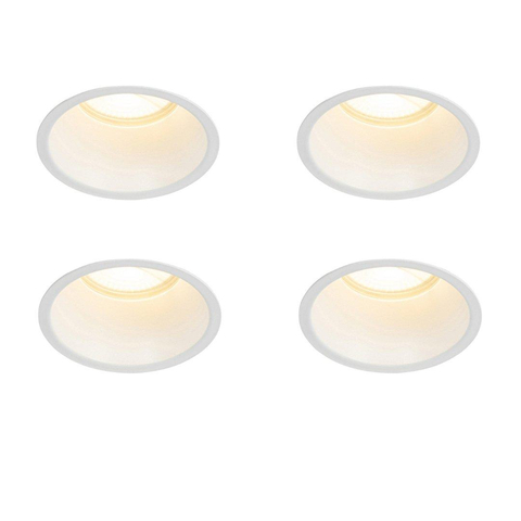 QAZQA Dept inbouwspot - set van 4 - 10.5x10.5x10.4cm - dimbaar - IP44 - mat wit SW1209535