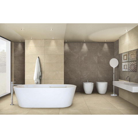Ceralto Micello Square Carrelage sol et mur 90x90cm 10mm rectifié R10 grès cérame Beige SW61583