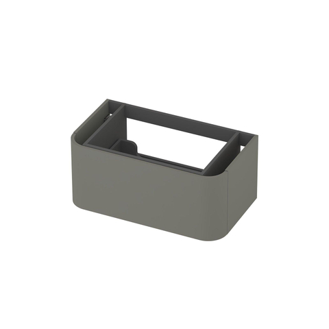 INK Concept R Wastafelonderkast - 80x45x35cm - 1 lade - opliggende grepen - afgeronde hoeken - MDF lak - mat beton groen SW1405823
