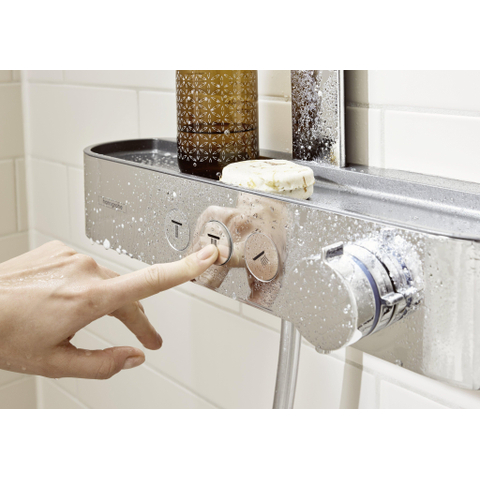 Hansgrohe Pulsify s Howerpipe - 26cm - 2jet - planchet - 40cm - hoogglans chroom SW651114