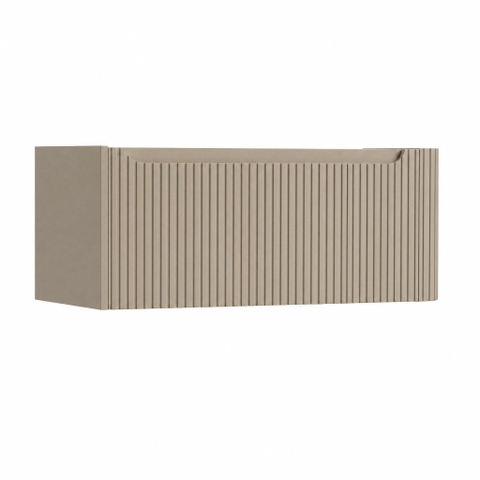 H&R Badmeubelen Juice Wastafelonderkast - 100x45x40cm - rechterhoek afgerond - 3D-front - 1 lade - geïntegreerde greep - olive SW1259721