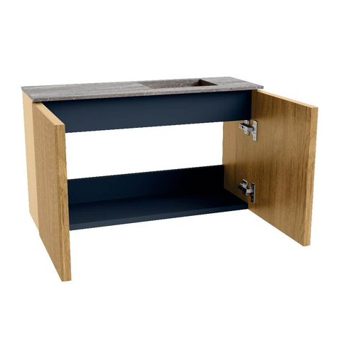 Mondiaz JOYA-DLUX 70cm meuble de salle de bains - couleur Chêne - Vasque FAYE position Droite Sans trou de robinet couleur Oza SW1424088