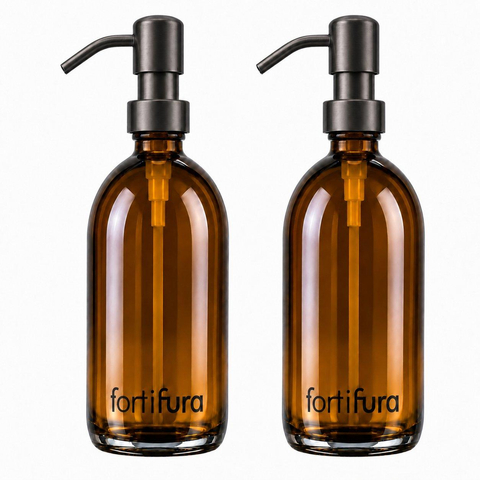 Fortifura Calvi Zeepdispenser - 500ml - set van 2 - geborsteld gunmetal (antraciet) SW1482379