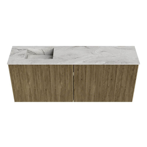 Mondiaz JOYA-DLUX 100cm toiletmeubel - kleur Dusk - Wastafel FAYE positie Links Zonder kraangat kleur Glace. SW1423161