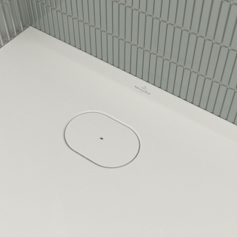 Villeroy & Boch Ecora douchebak - 80x80x3.5cm - afvoer korte zijde - white alpine (wit) SW1558986