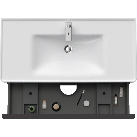 Duravit D-neo Meubelset - met wastafelonderbouwkast - met 2 laden - met softclose - 100x20x48cm - inclusief wastafel - zwart eiken mat SW642217