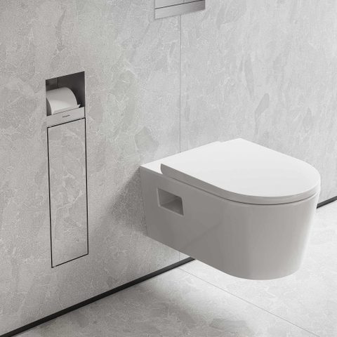 Hansgrohe XtraStoris Rock Porte-brosse WC - porte-rouleau - porte carrelable - brushed stainless steel SW1590310